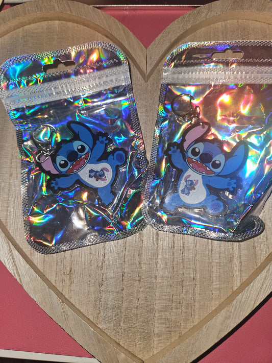 Stitch acrylic shaker keychain