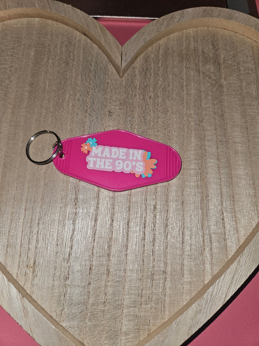 Made in the 90s motel keychain